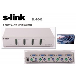 S-LINK SL-2041 4PC-1MN VGA+PS-2 OTOMATIK KVM SWITCH